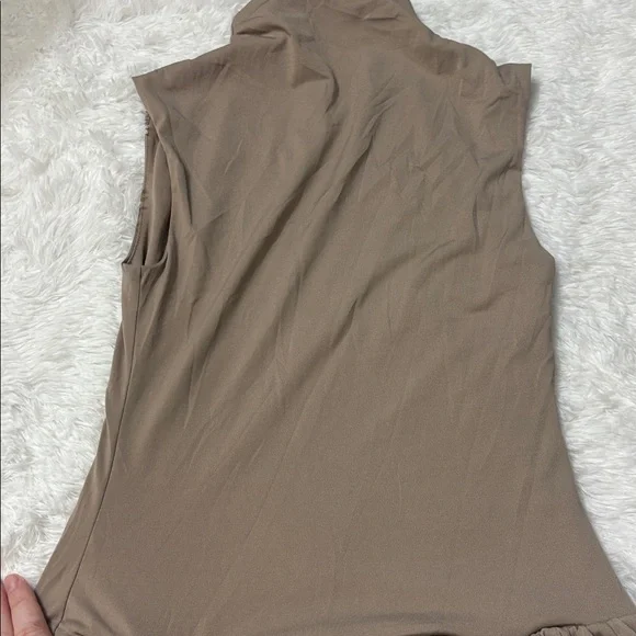 NWT Wild Fable Light Taupe Sleeveless Mock Neck Ruffle Dress Size XS - Picture 12 of 12